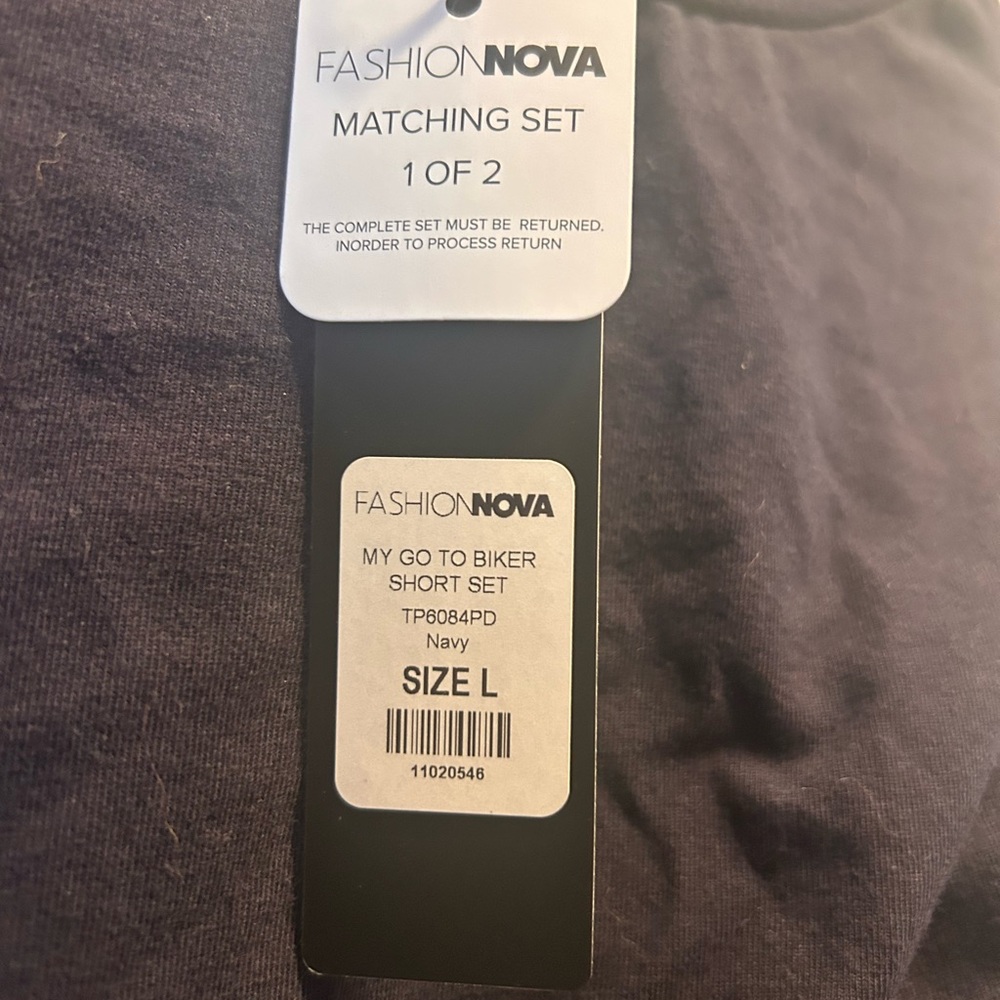 Fashion Nova Dark Blue Biker Short Set